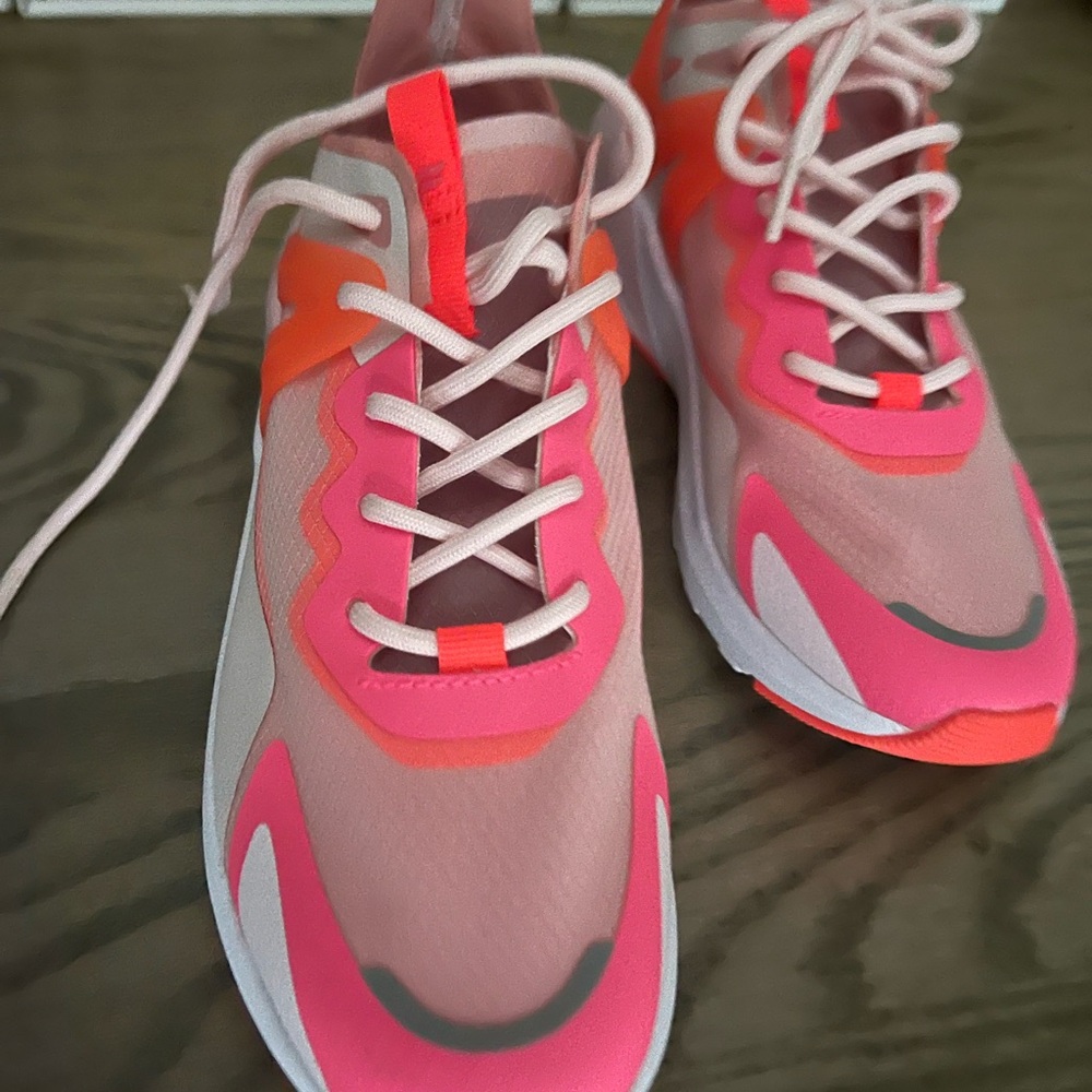 Vibrant Pink and Orange Sneakers with Chunky Silhouette